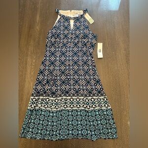 NWT WISP PETITES CYNDIE JERSEY DRESS BLUE - Size 12P SKU:473